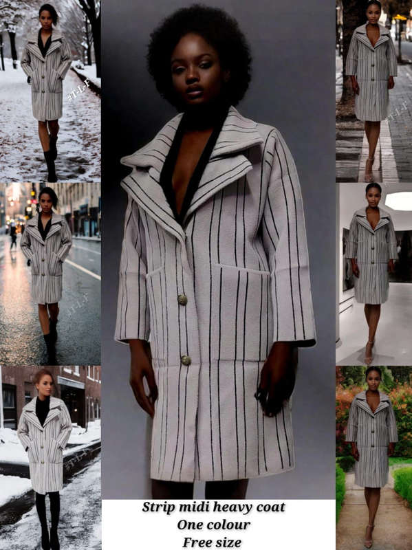 Strip Midi Heavy Coat