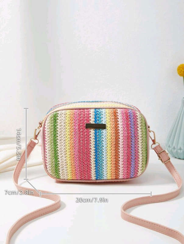 Colourful Stripes Pattern Crossbody Bag