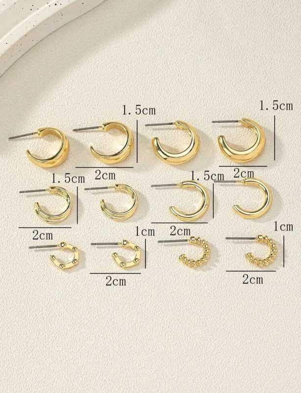 6 Pairs Style Stud Earrings