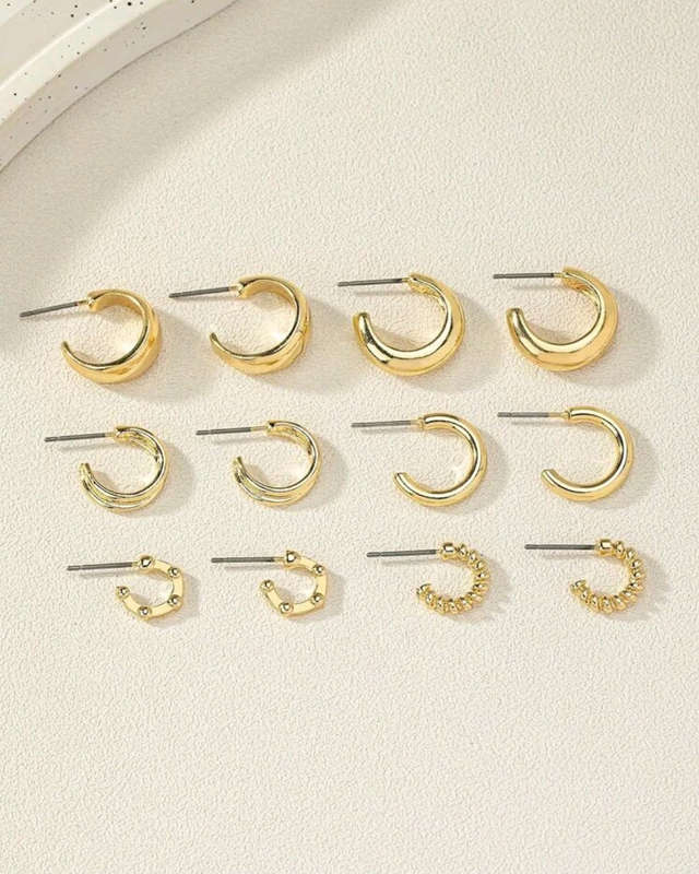 6 Pairs Style Stud Earrings
