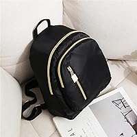 Mini Nylon Backpack with Vertical Zipper - Black
