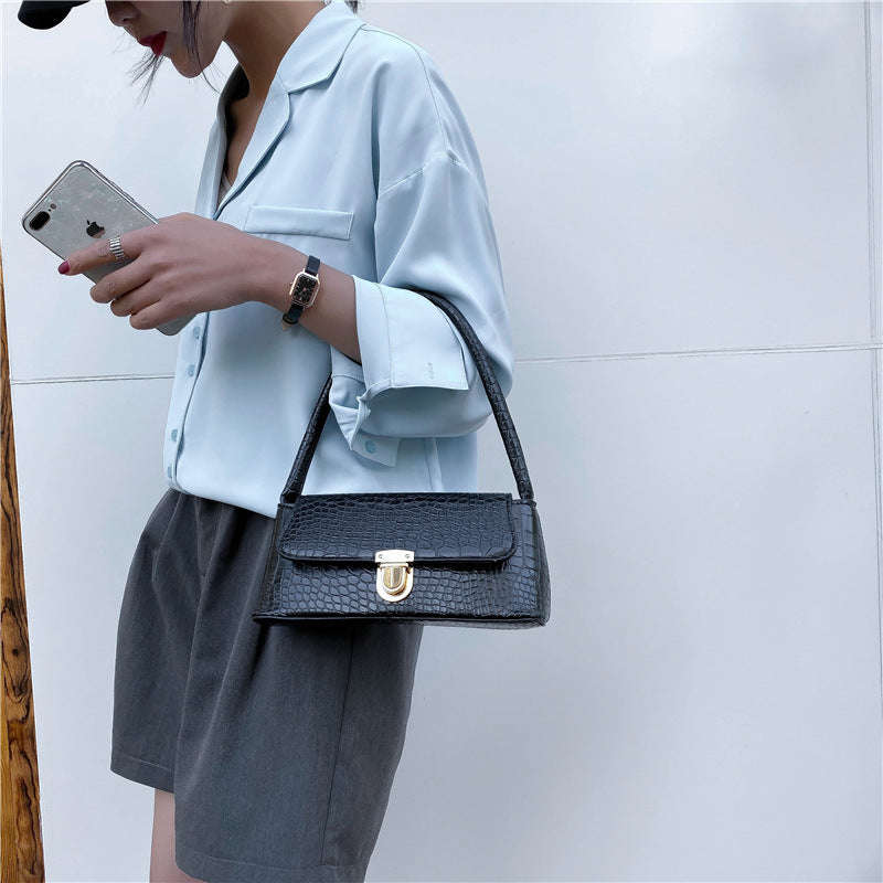 Small Bag Women Stone Pattern Shoulder Bag Underarm Bag
