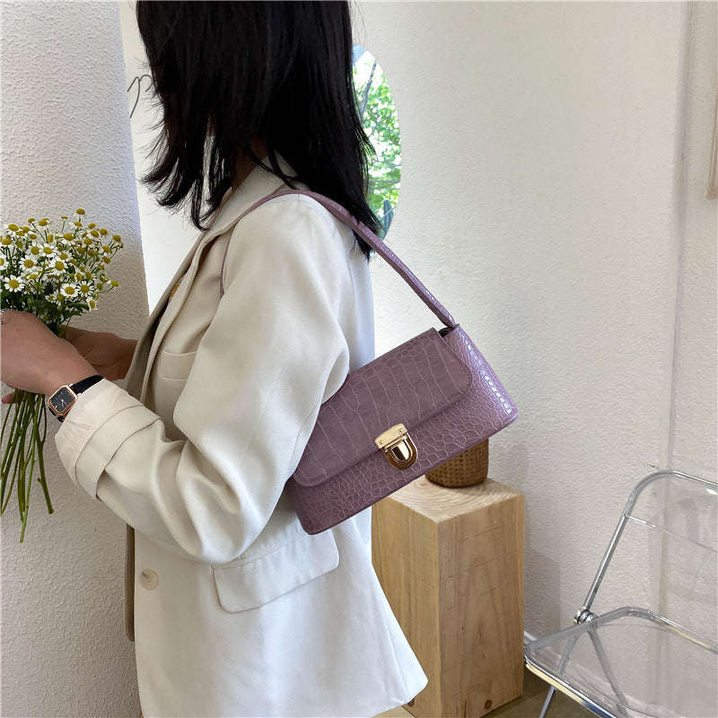 Small Bag Women Stone Pattern Shoulder Bag Underarm Bag