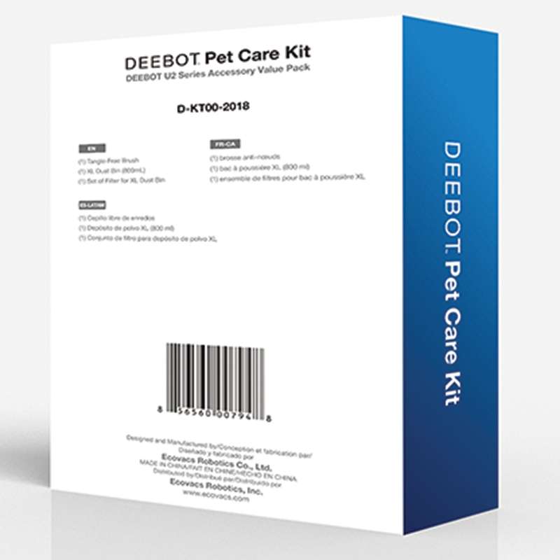 DEEBOT U2 PRO Pet Care Kit - XL 800ml Dustbin, Pet Brush, Filter - UNBOXED DEAL