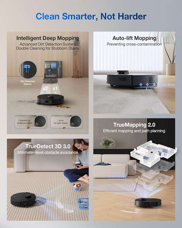DEEBOT T30S COMBO COMPLETE Robot + Handheld Vacuum Stick & OMNI Station - 11000Pa, 290min Runtime