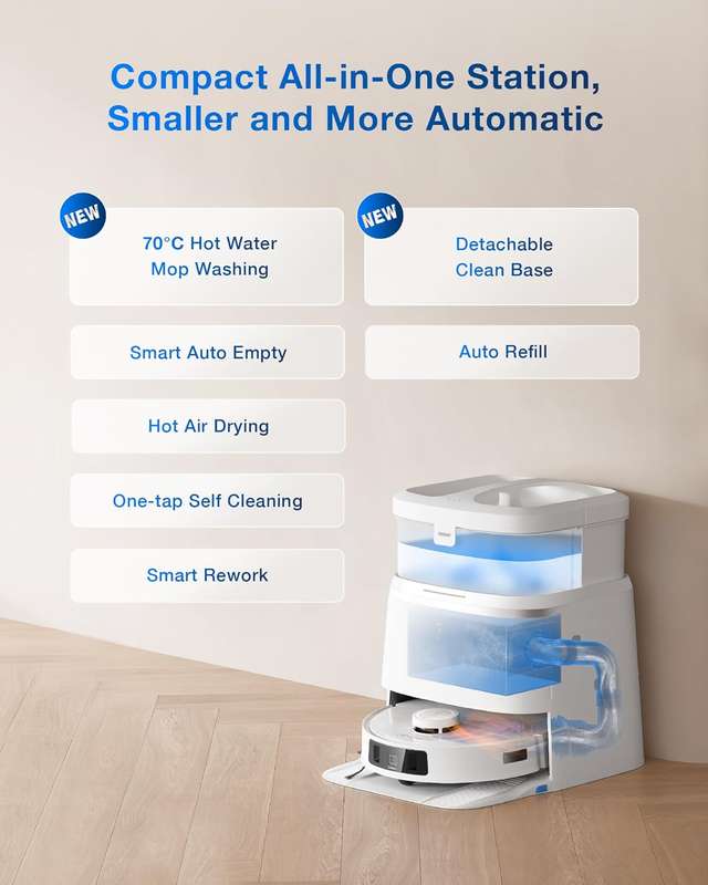 DEEBOT T30 PRO OMNI Robot Vacuum Cleaner - OMNI Station, 11000Pa Suction, 290min Runtime