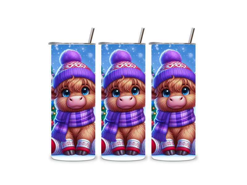 Cute Christmas Baby Cow 20 oz Tumbler