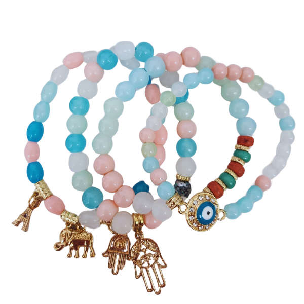 Mystic Harmony Crystal Charm Bracelet Set