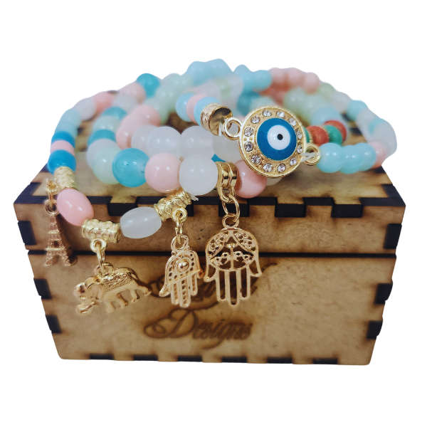 Mystic Harmony Crystal Charm Bracelet Set