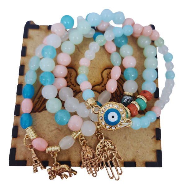 Mystic Harmony Crystal Charm Bracelet Set