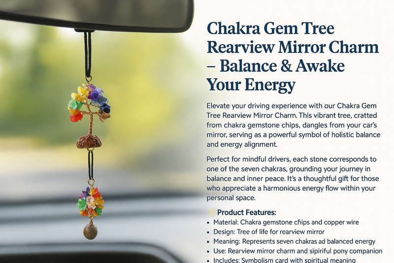 Balance & Energy Chakra Gem Tree Rearview Mirror Charm