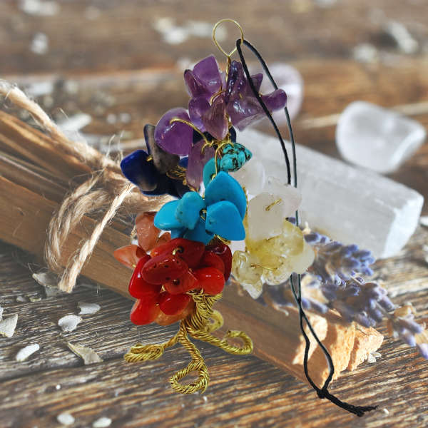 Balance & Energy Chakra Gem Tree Rearview Mirror Charm