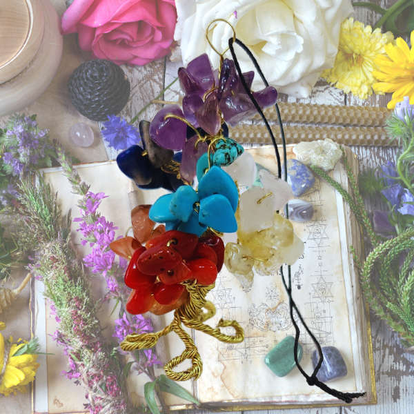 Balance & Energy Chakra Gem Tree Rearview Mirror Charm