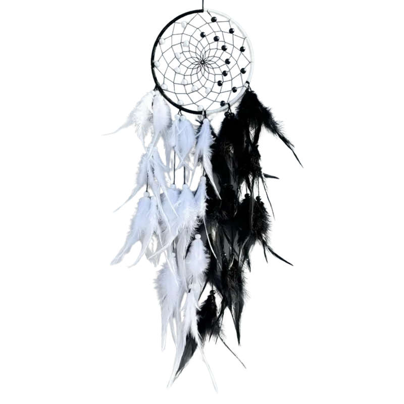 Black & White Dreamcatcher  Balance, Protection & Timeless Elegance
