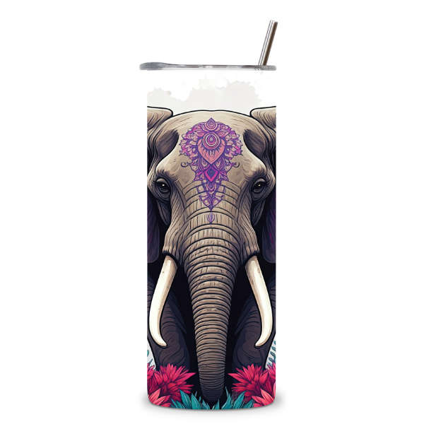 Boho Purple Elephant Tumbler