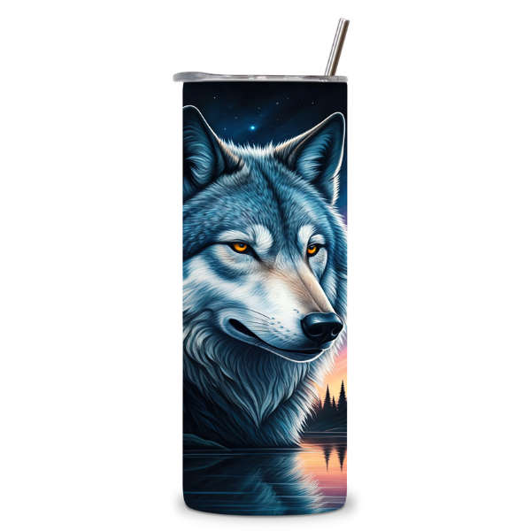 Celestial Cosmic Wolf Tumbler