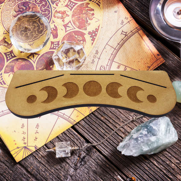 Celestial Guidance Tarot Stand  Moon Phase Triple Card Holder