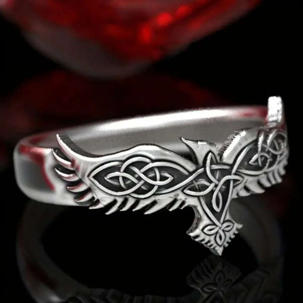 Celtic Raven Witchs Knot Ring