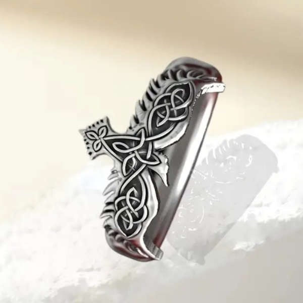 Celtic Raven Witchs Knot Ring