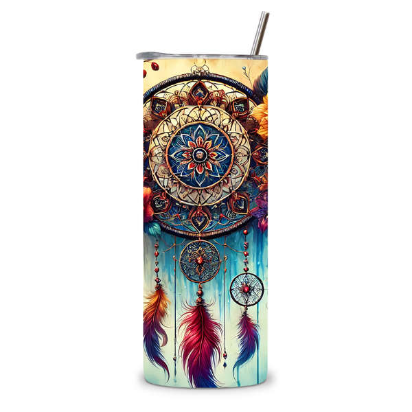 Colorful Floral Dreamcatcher Tumbler