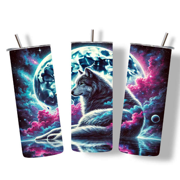 Cosmic Wolf Tumbler