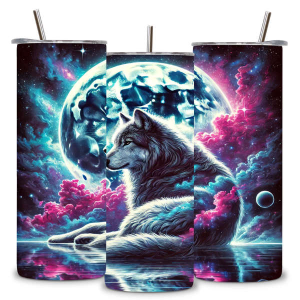 Cosmic Wolf Tumbler