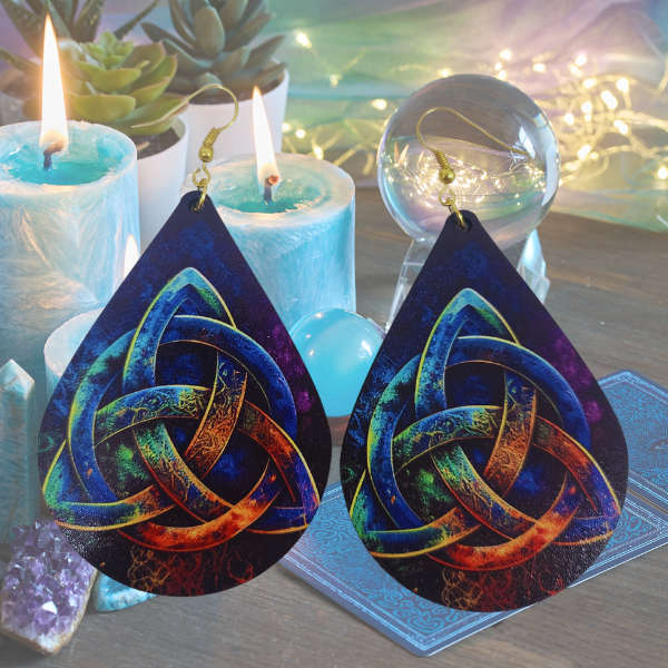 Elemental Flame Triquetra Earrings
