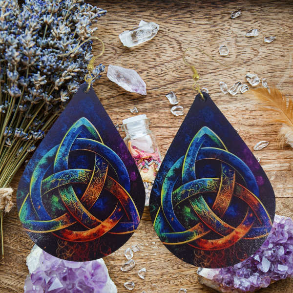 Elemental Flame Triquetra Earrings