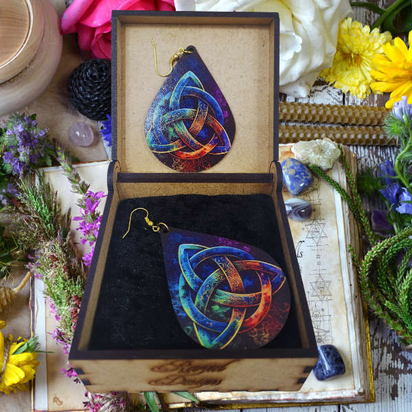 Elemental Flame Triquetra Earrings