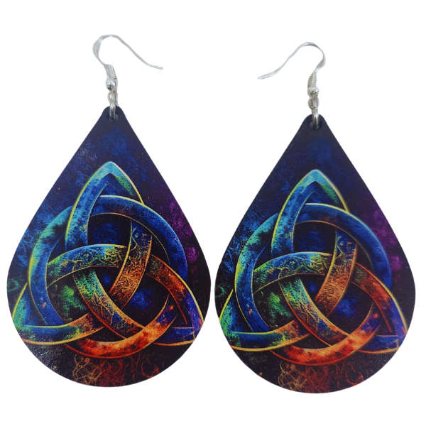 Elemental Flame Triquetra Earrings