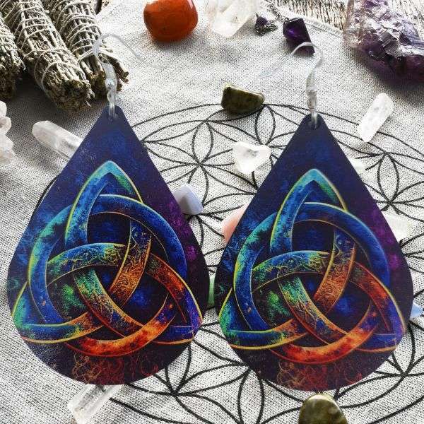 Elemental Flame Triquetra Earrings