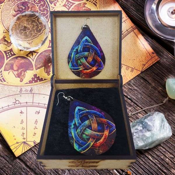 Elemental Flame Triquetra Earrings