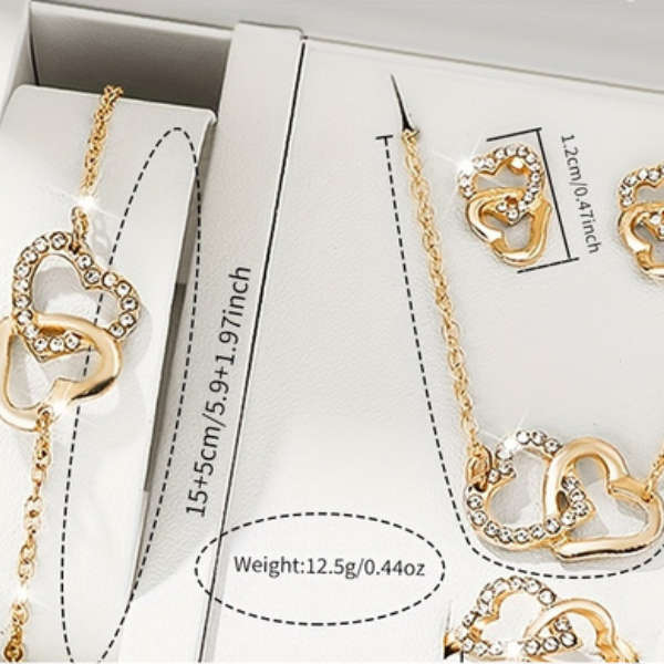 Eternal Heart: Gold-Plated Watch & Jewelry Set