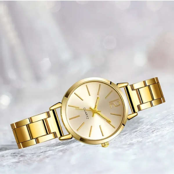 Eternal Heart: Gold-Plated Watch & Jewelry Set