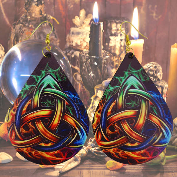 Flamebound Harmony Triquetra Earrings