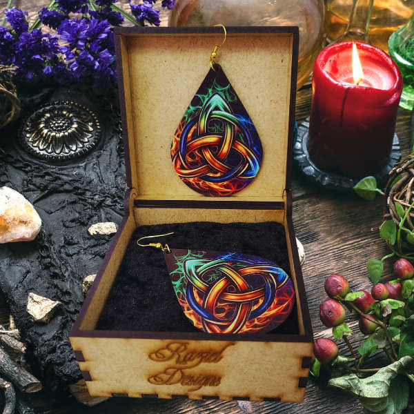 Flamebound Harmony Triquetra Earrings