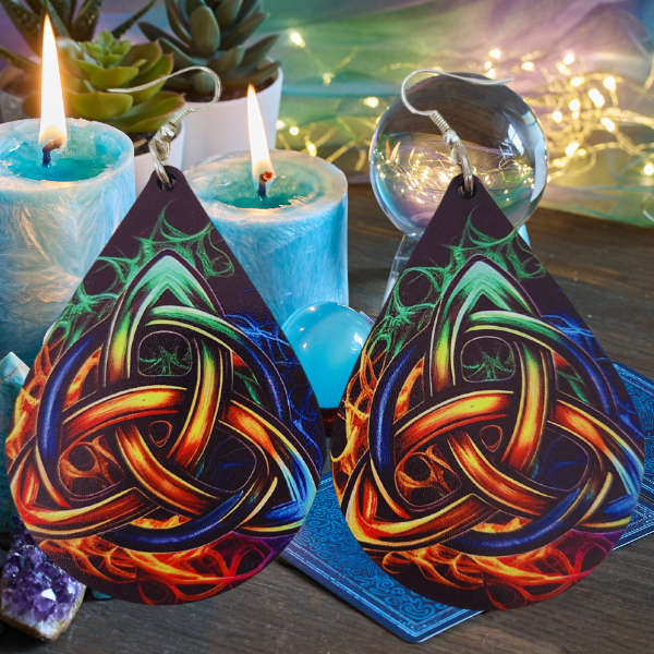 Flamebound Harmony Triquetra Earrings