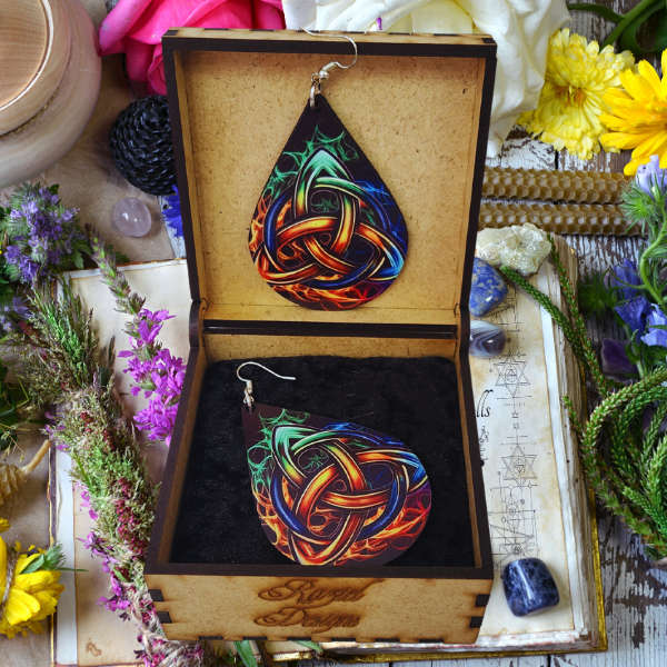 Flamebound Harmony Triquetra Earrings