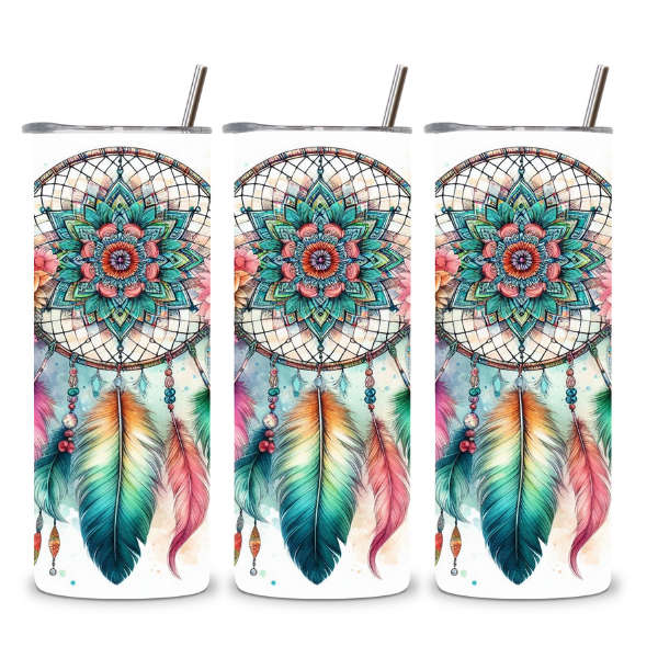 Floral Boho Dreamcatcher Tumbler