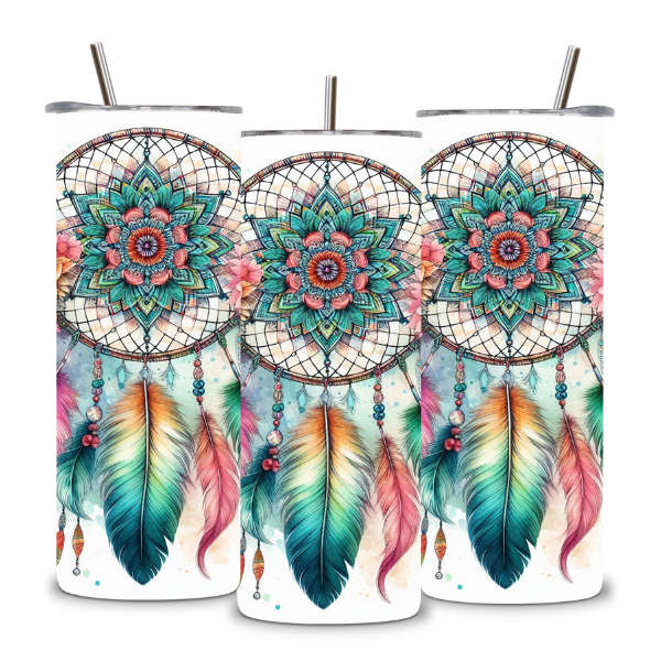 Floral Boho Dreamcatcher Tumbler