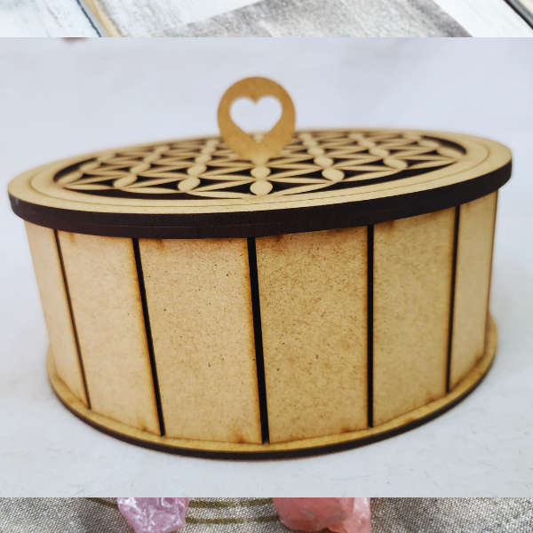 Flower of Life Round Trinket Box