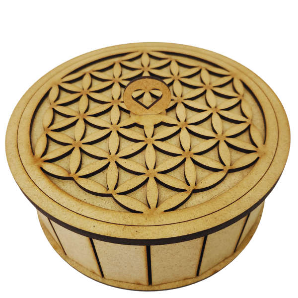 Flower of Life Round Trinket Box