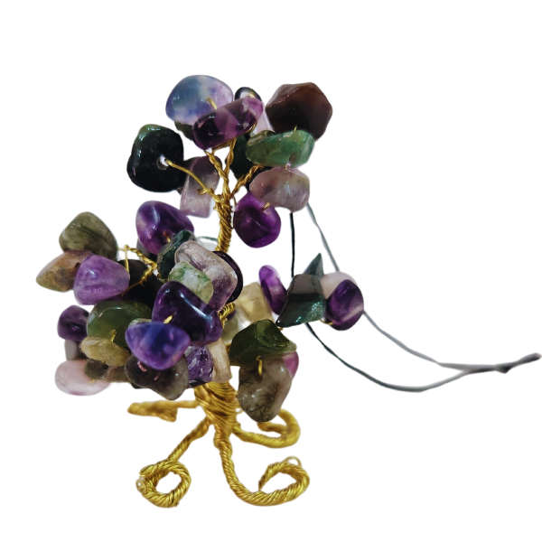 Fluorite Gem Tree Rearview Mirror Charm
