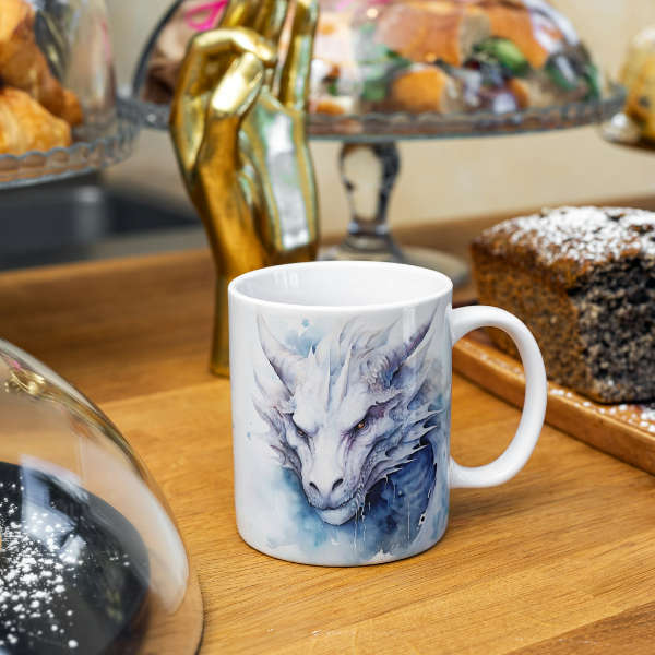 Frostfire Guardian Dragon Mug