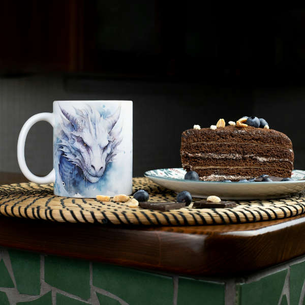 Frostfire Guardian Dragon Mug