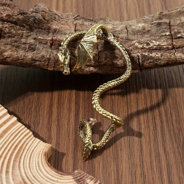Gold Dragon Ear Cuff  Strength, Wisdom & Power 