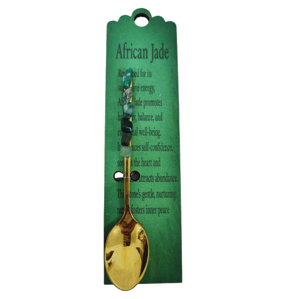 Golden Altar Spoon with African Jade