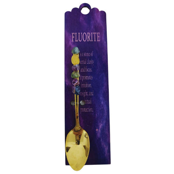 Golden Altar Spoon with Fluorite