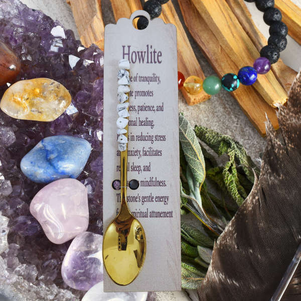 Golden Altar Spoon with Howlite
