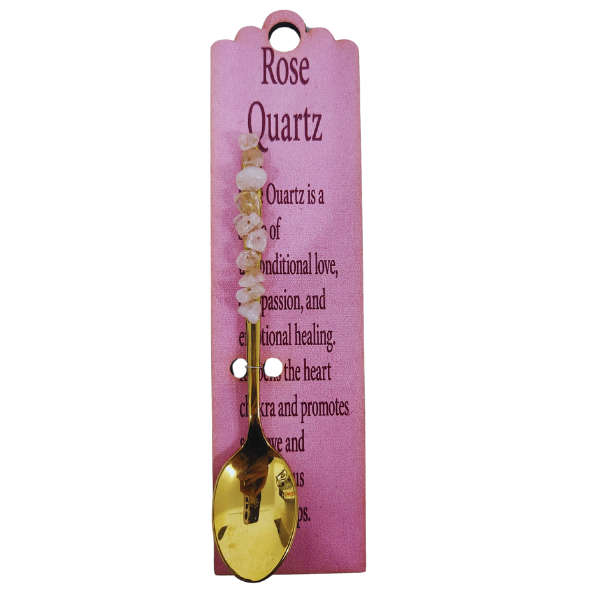 Golden Altar Spoon with Rose Quartz